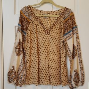 Lucky Brand Bohemian Blouse Tunic/ Sz Large